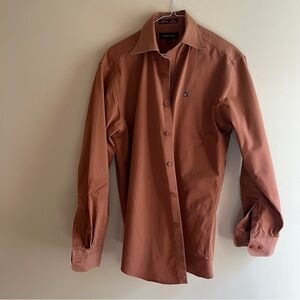 Nordstrom SmartCare Men's rust orange dress shirt cotton formal wedding fall